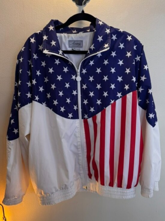 Jackets & Blazers - Vintage windbreaker - 1990s American flag design - Large